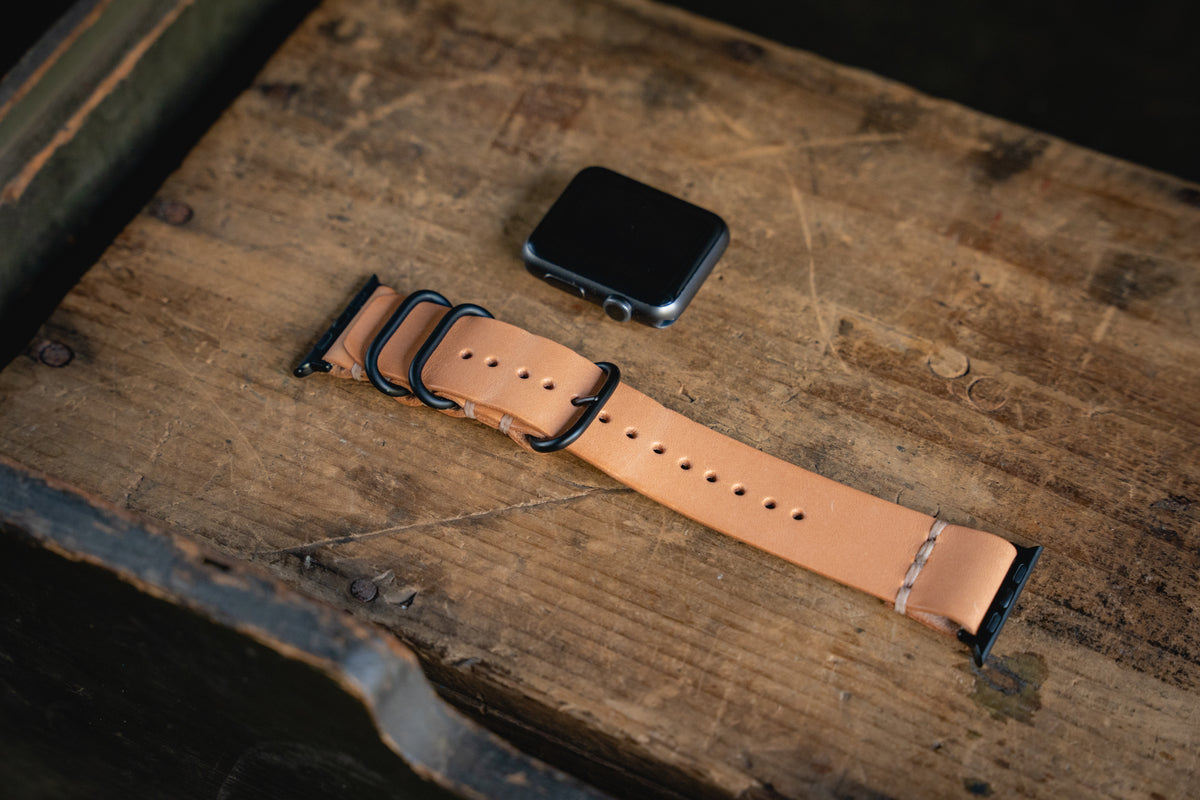 Natural leather discount apple watch band