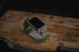 Apple Watch Leather Strap Olive Green