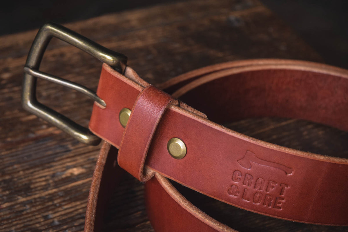 Craft Mahogany Leather Belt, Handmade American Harness Thick Belt ...