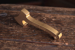 Bottle Opener Axe Solid Brass USA made EDC Everyday Carry Craft and Lore Quality Machined PNW Northwest 