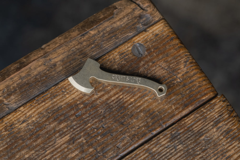 Bottle Opener Axe Solid Brass USA made EDC Everyday Carry Craft and Lore Quality Machined PNW Northwest