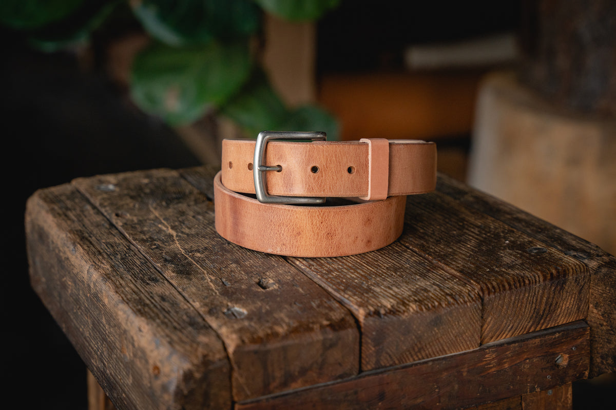 The Mountain Belt in Leather Russet. Thick 1.75\