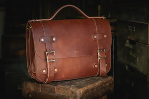 Inlander Briefcase Rugged Thick leather bag business travel laptop paperwork durable heirloom quality USA American made