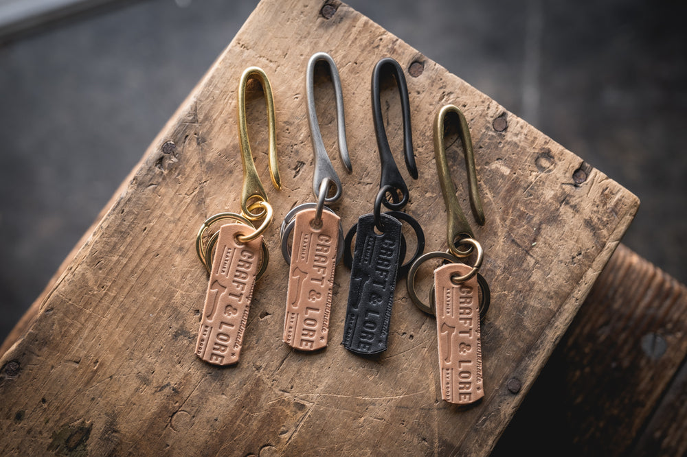 Brass Key Hook Fishhook Keychain keys keyrings quality durable style selvedge rugged