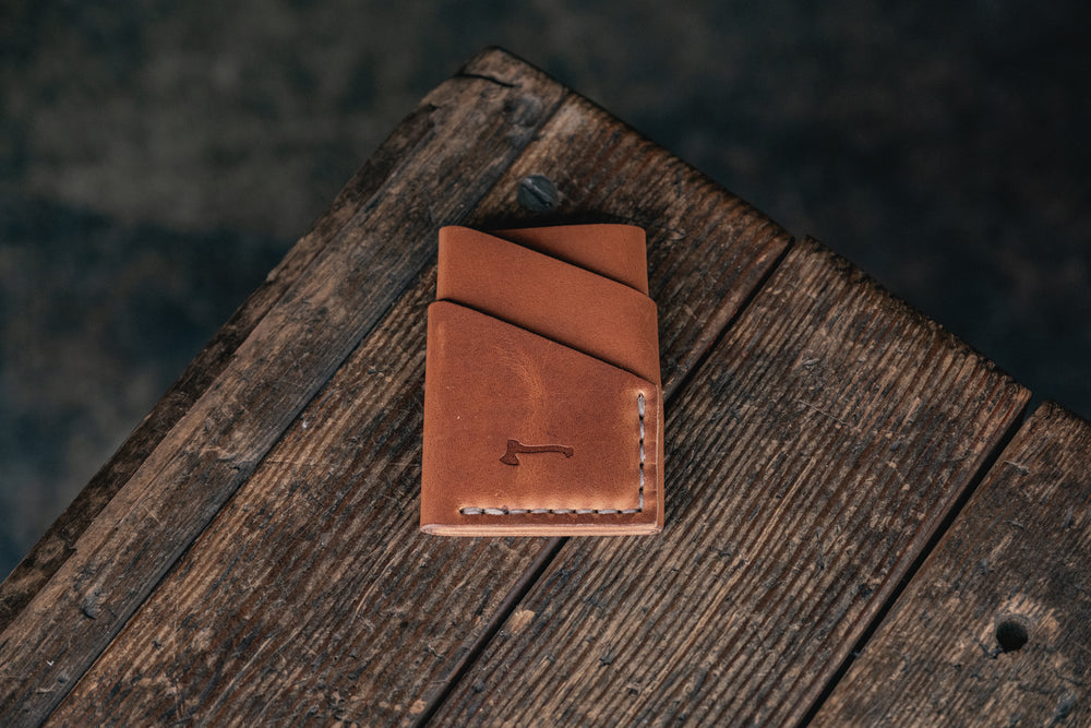 Port Wallet Craft and Lore, Horween Dublin English Tan and hand stitched with natural thread