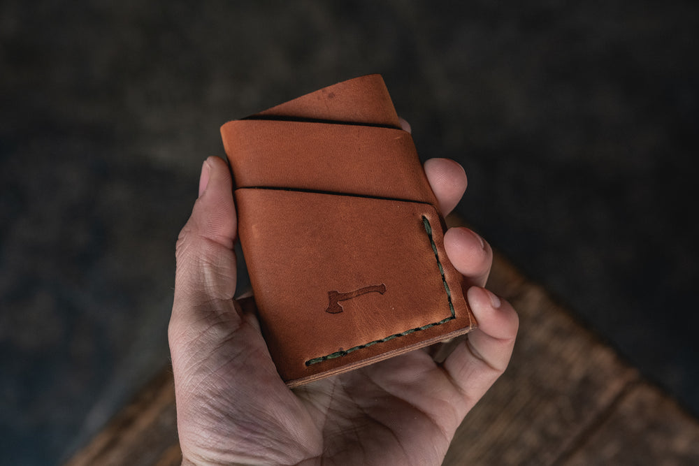 Port Wallet, Horween Chromexcel Dublin Leather Minimal Card Wallet Handmade Everyday Carry Durable Rugged Classic