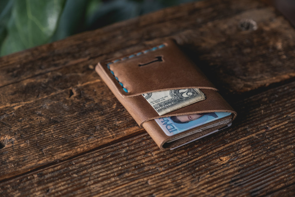 Port Wallet, Compact Slim Horween Chromexcel Dublin Leather Minimal Card Wallet Handmade Everyday Carry