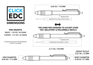 Brass & Copper Click EDC Pen