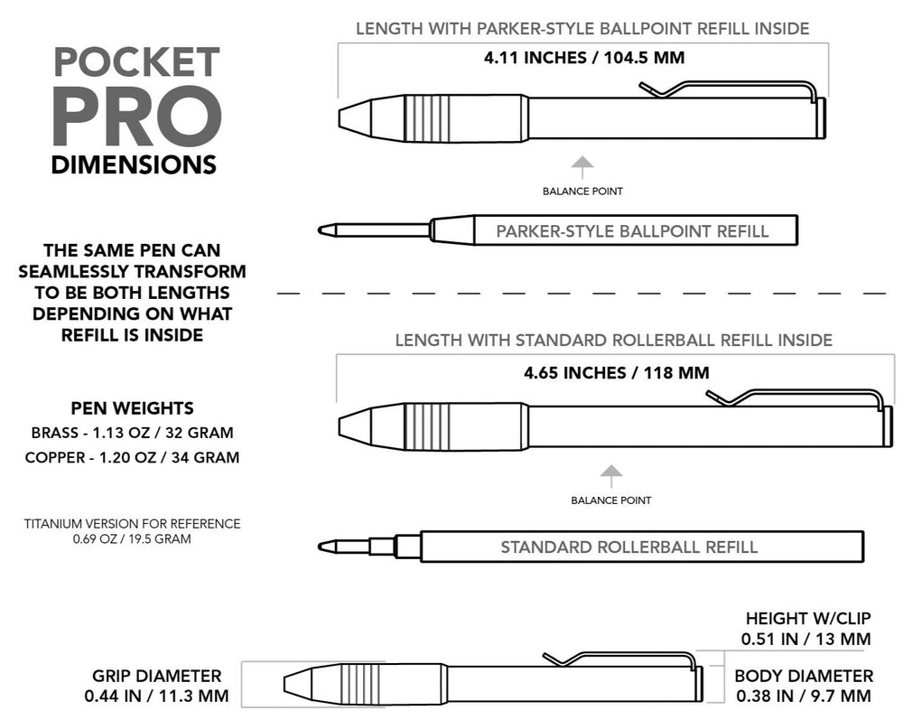 Brass & Copper Pocket Pro Pen