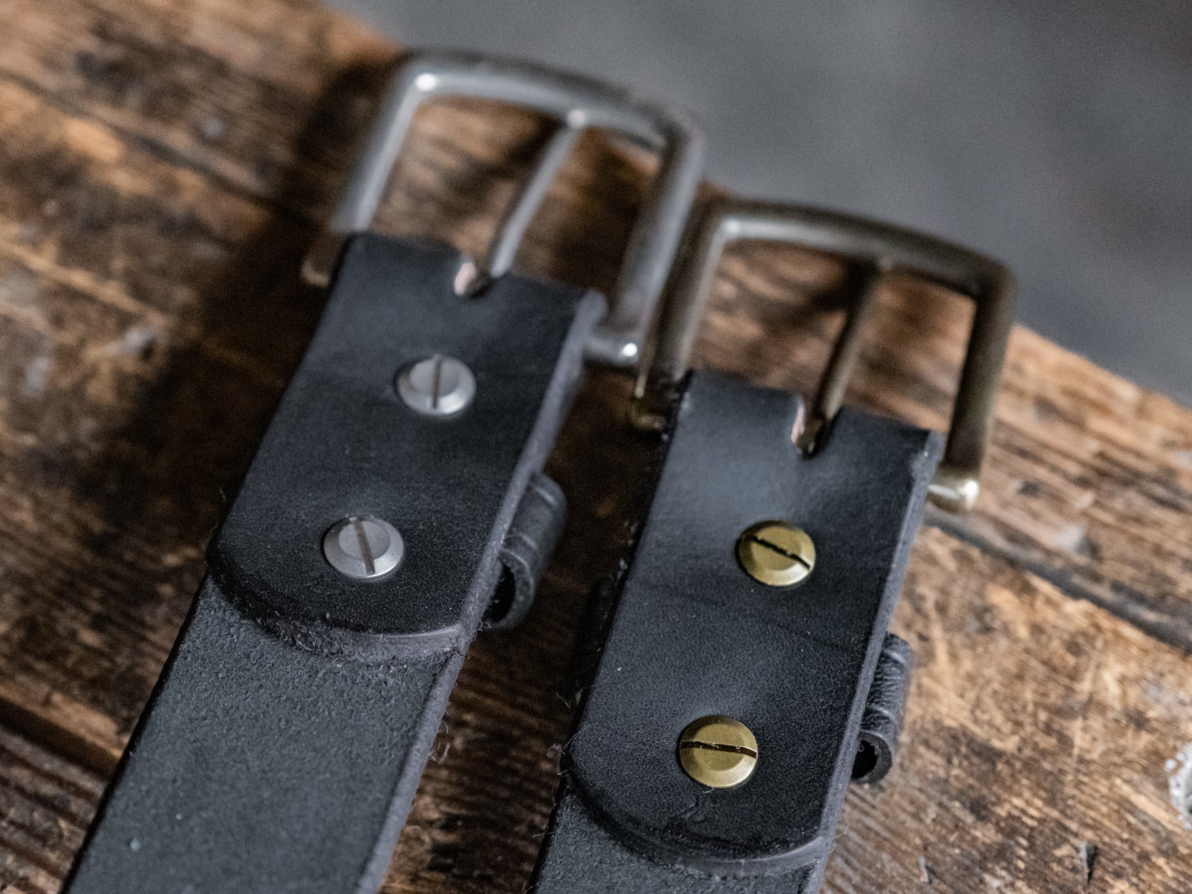 Craft Black Leather Wide Belt, 1.75 Handmade American Thick Belt