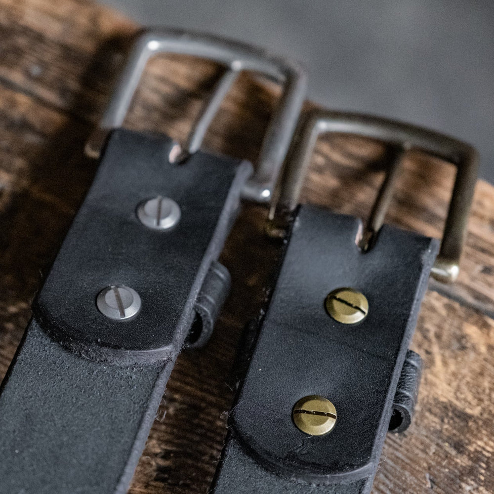 
                  
                    Removable Buckle  Craft Belt - Thick Black Leather belt USA American made quality full grain durable rugged work handmade belt
                  
                