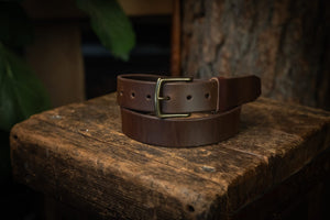 Craft Dark Brown Leather Belt Handmade American Harness Thick Belt Craft and Lore