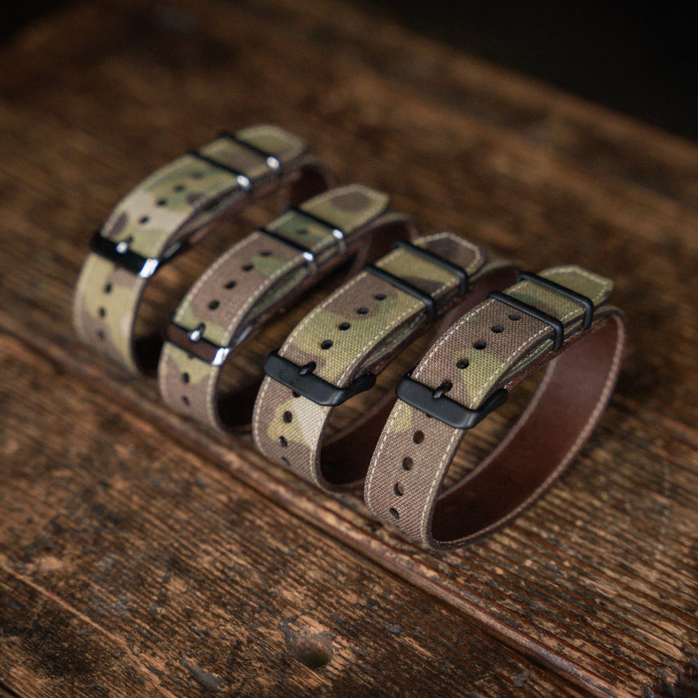 
                  
                    Set of leather watch straps on a wooden surface
                  
                
