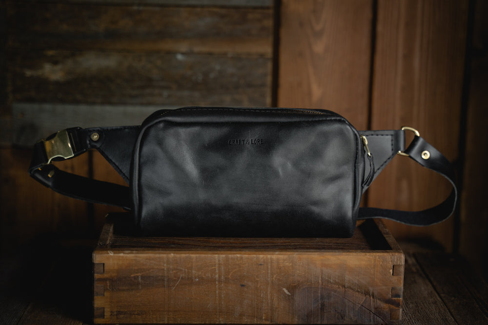 The Leather Carabiner Crossbody Sling Bag: Webbing Strap Edition
