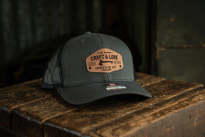 Classic Snapback Richardson 112 hat with leather patch Craft and Lore branding