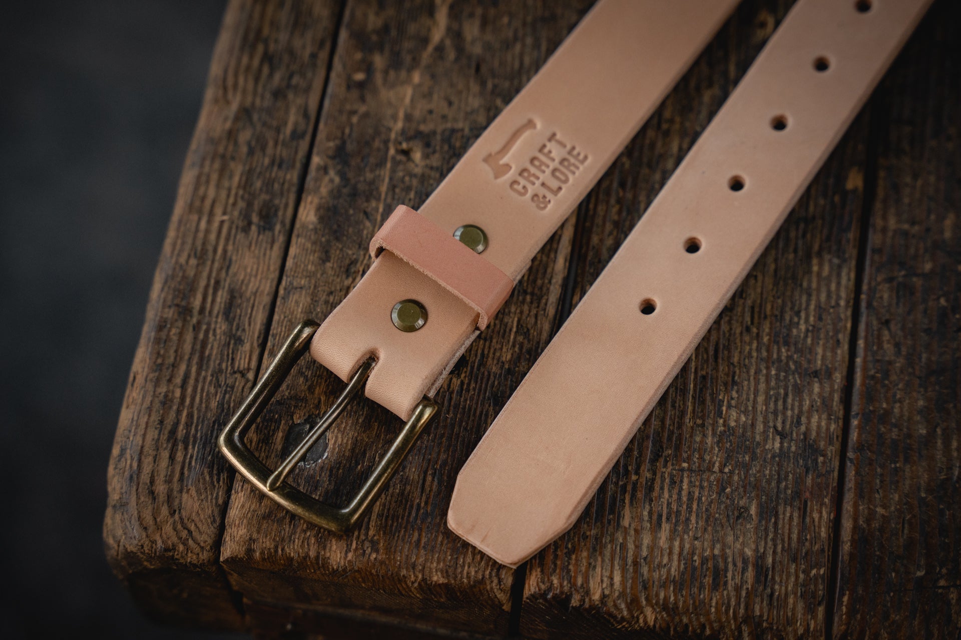 Craft Natural Leather Wide Belt, 1.75 Handmade American Thick Belt