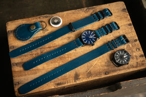 ZULU Leather Watch Strap Blue