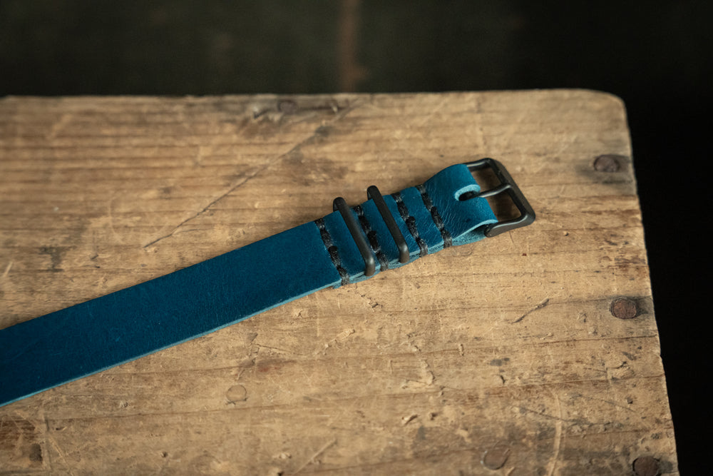 ZULU Leather Watch Strap Blue