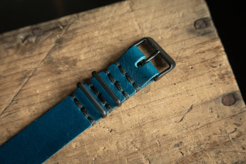 ZULU Leather Watch Strap Blue