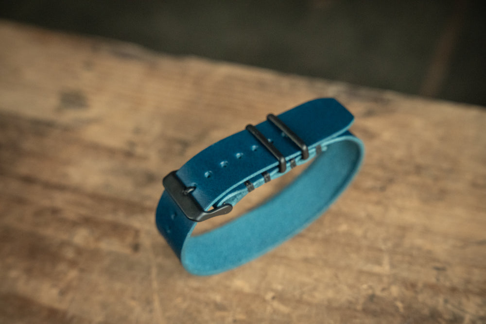 ZULU Leather Watch Strap Blue