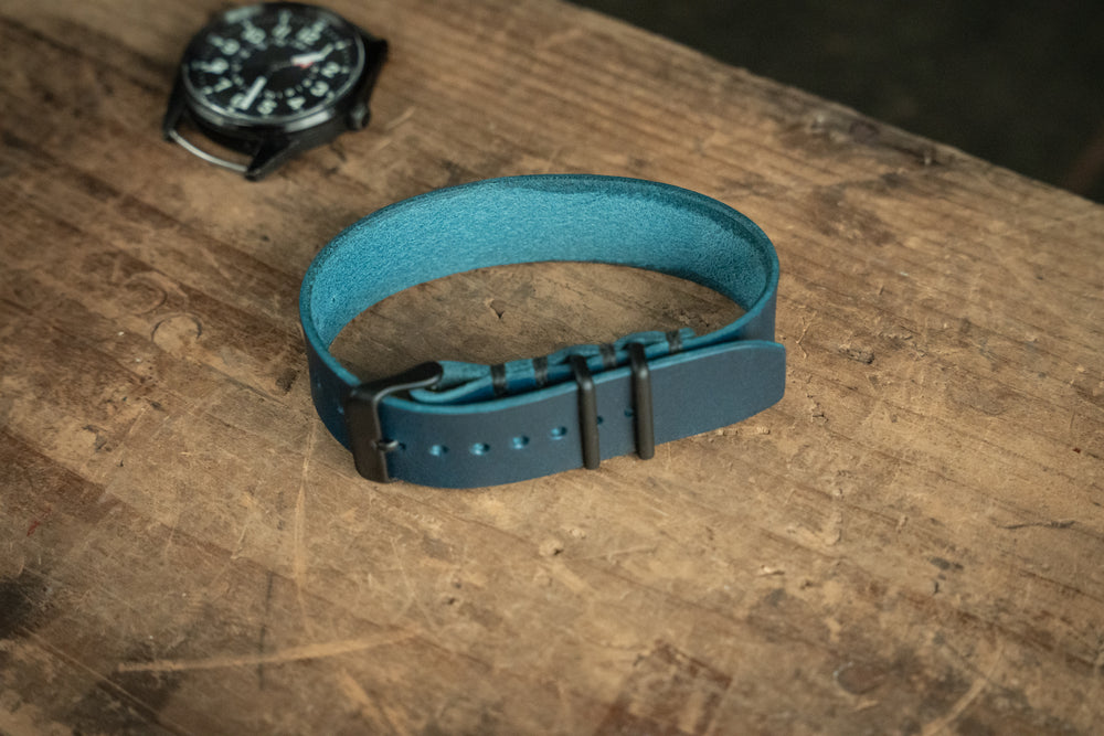 ZULU Leather Watch Strap Blue