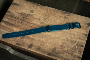 N.A.T.O. Leather Watch Strap Blue