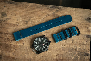 Leather Watch Strap Blue