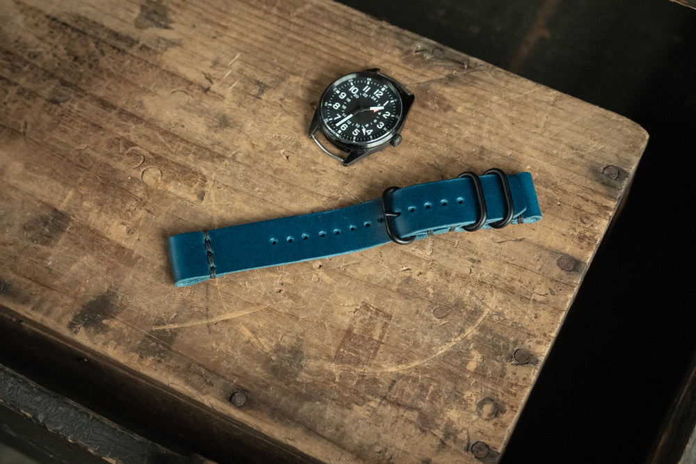 Leather Watch Strap Blue