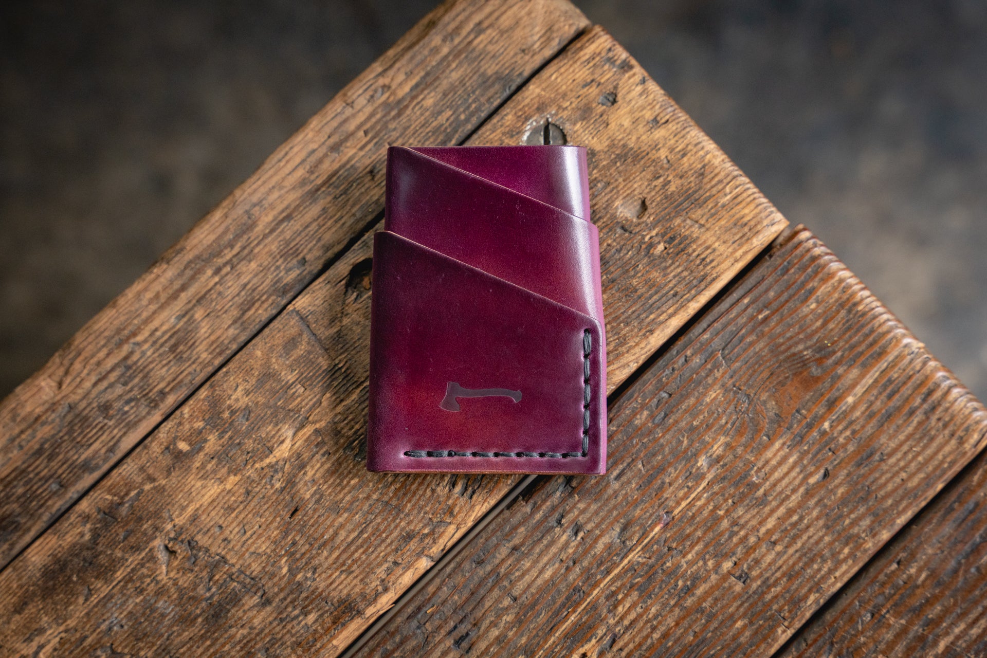 Port Wallet Horween Shell Cordovan, minimal handmade leather