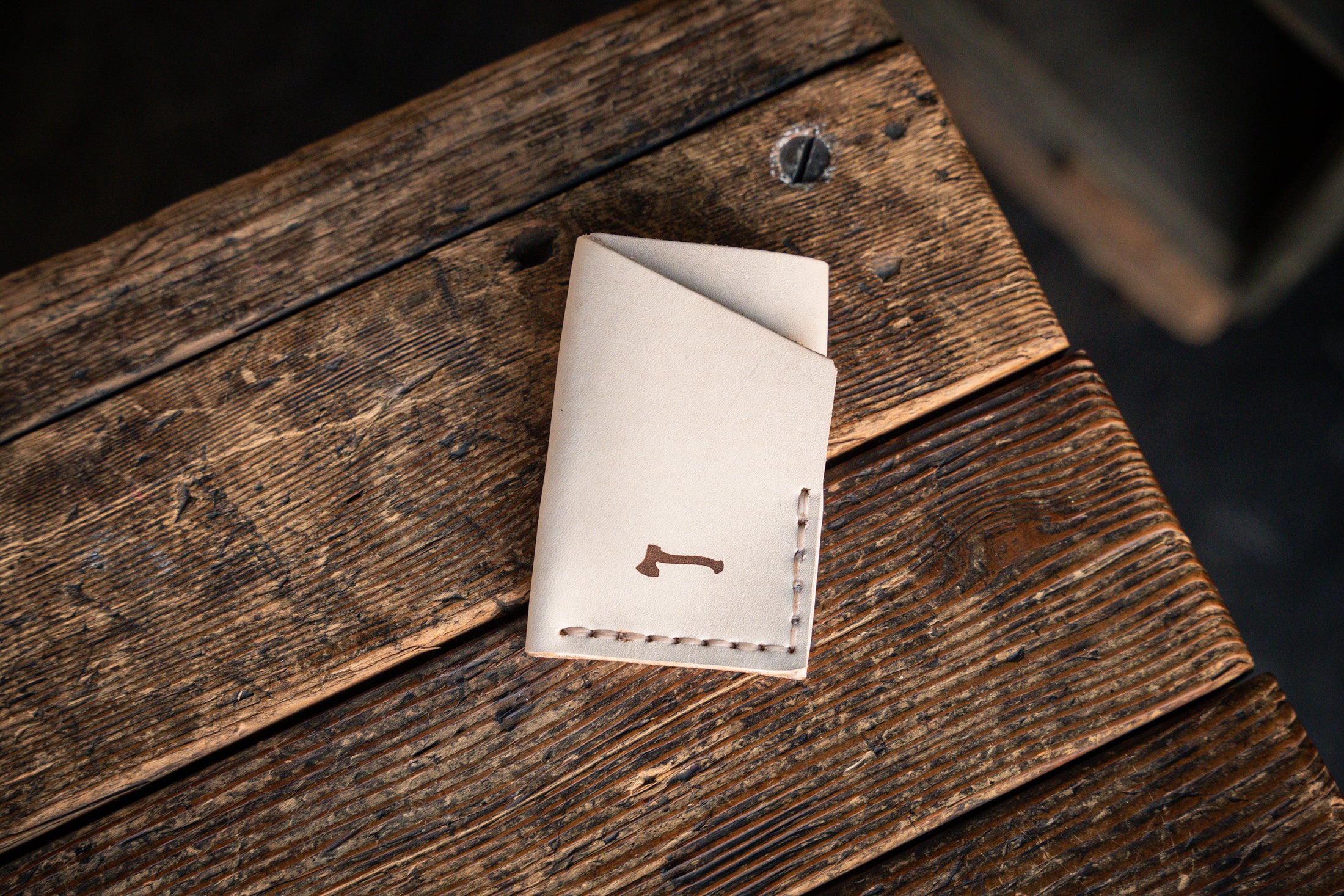 Twobit Wallet, minimal leather card wallet handmade quality USA made
