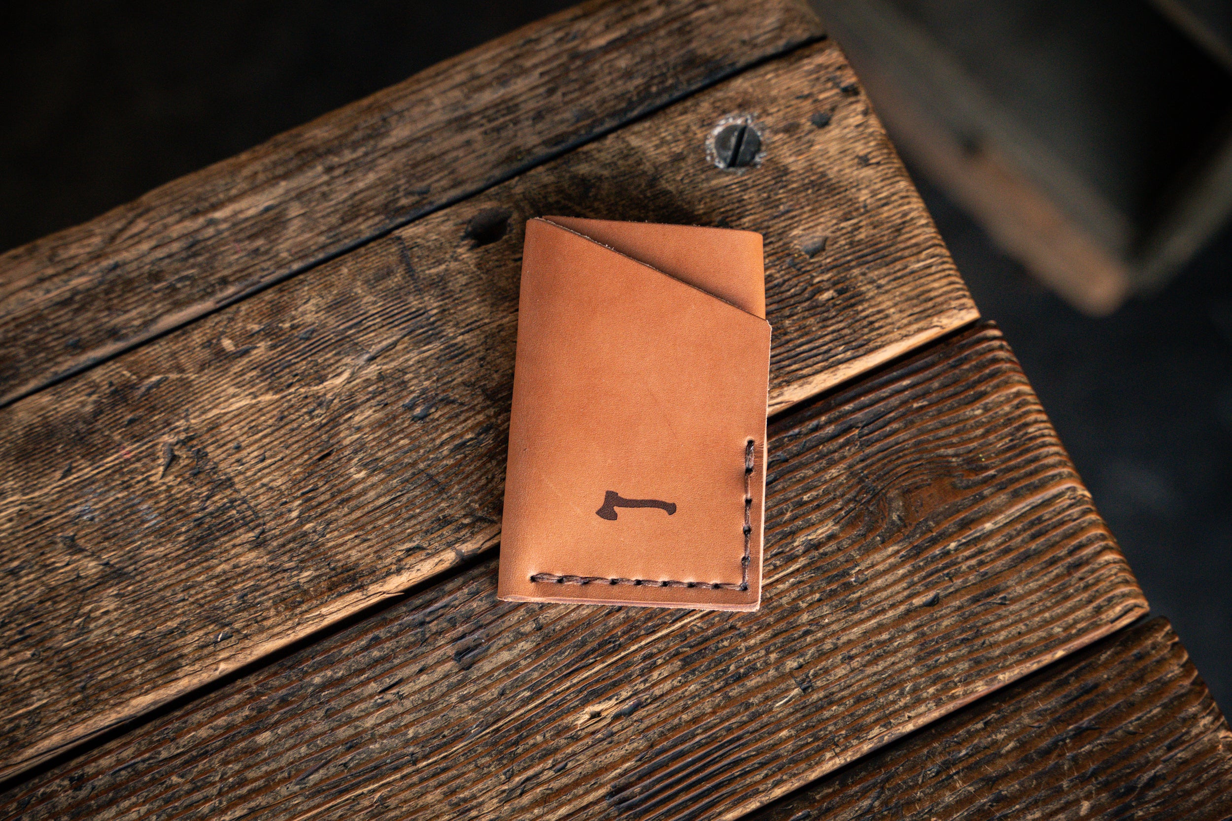 Twobit Wallet, minimal leather card wallet handmade quality USA
