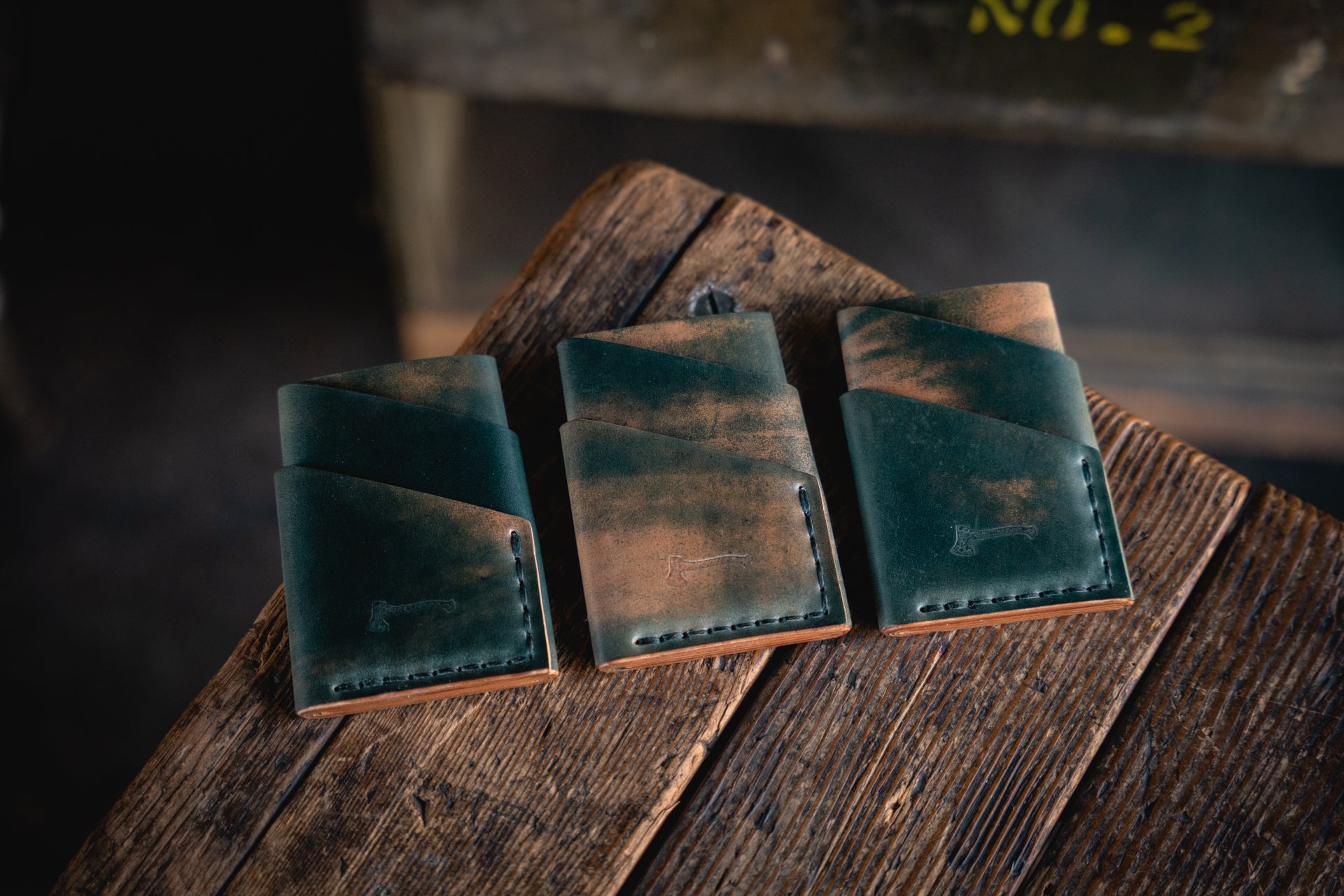 Rocado Shell Cordovan Leather Card Holder With A Ring for
