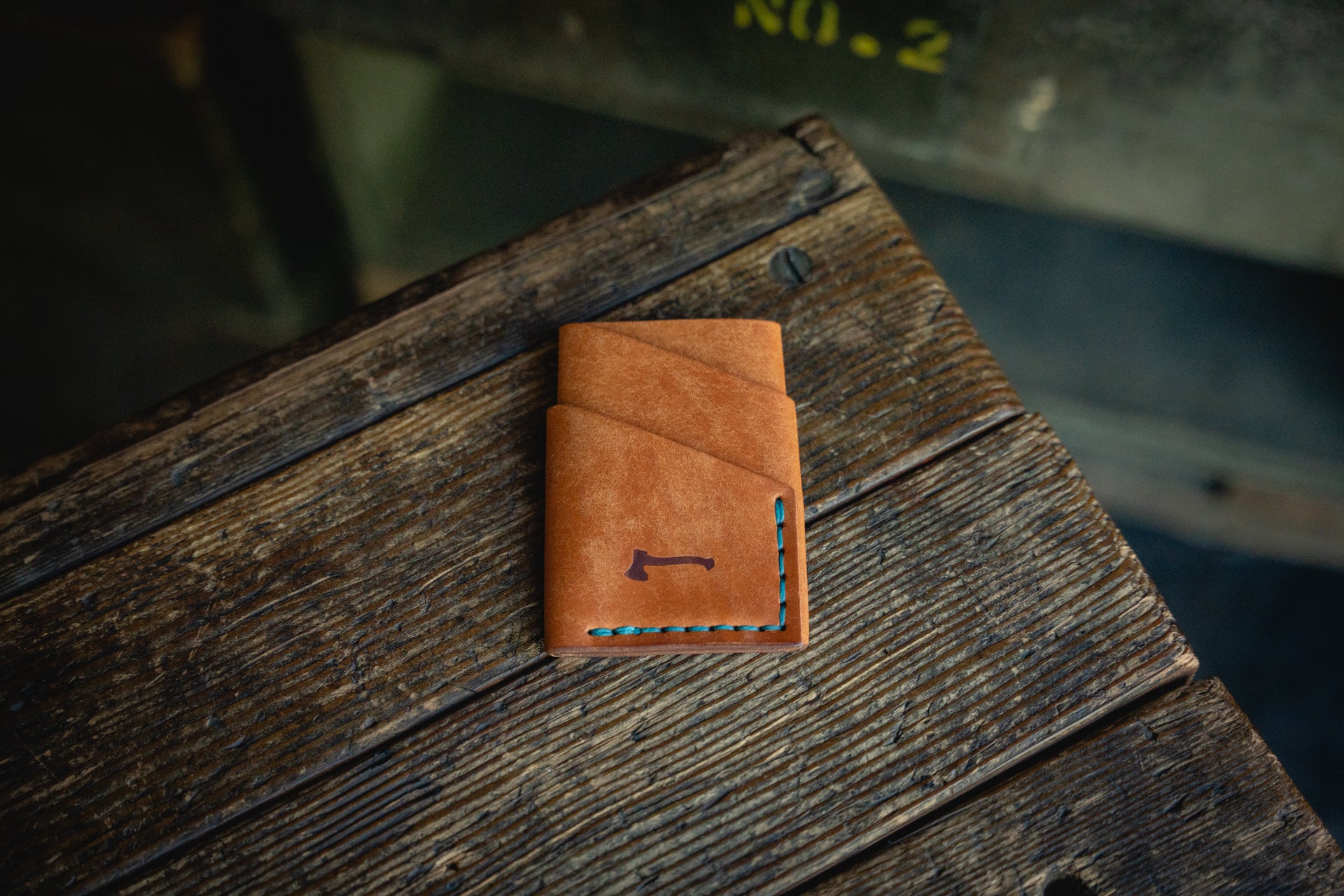 Orange and Teal Pueblo Limited Edition Handmade Leather Wallets