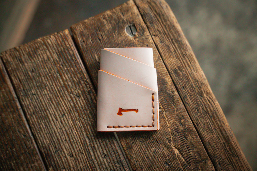 Edit Craftnlore White Orange Ghost Limited Handmade Leather Wallets 00170