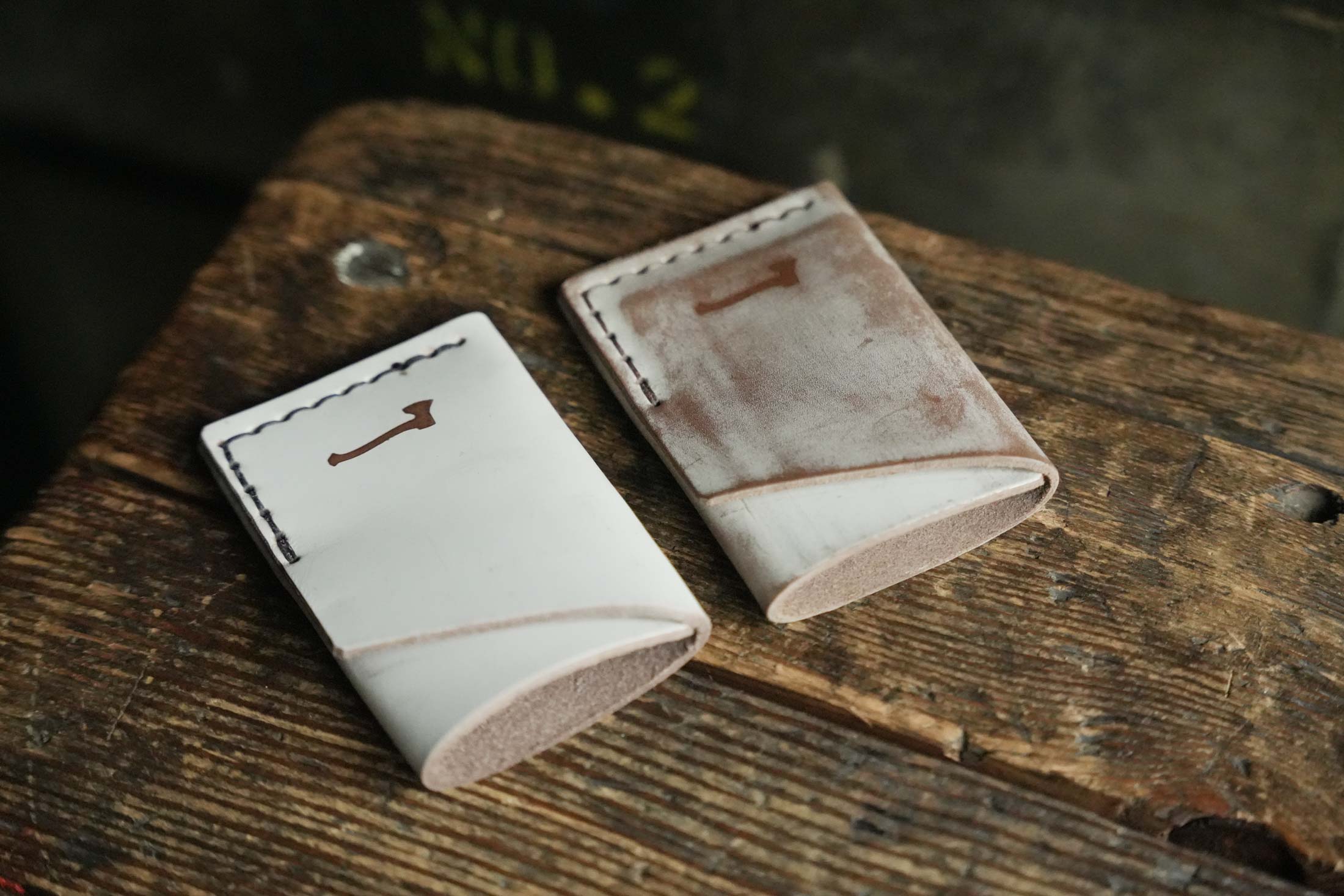 White Orange Ghost Limited Edition Handmade Leather Wallets