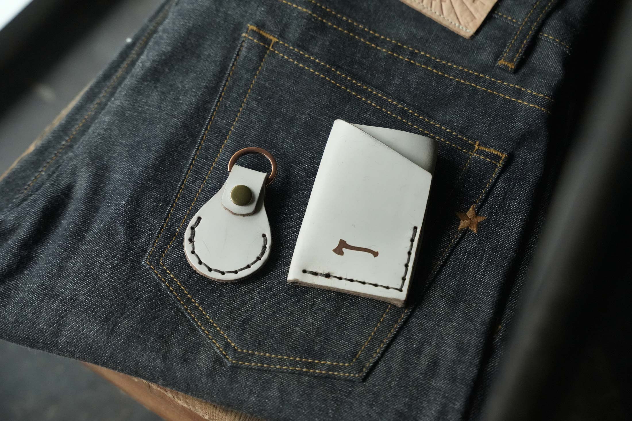 White Orange Ghost Limited Edition Handmade Leather Wallets