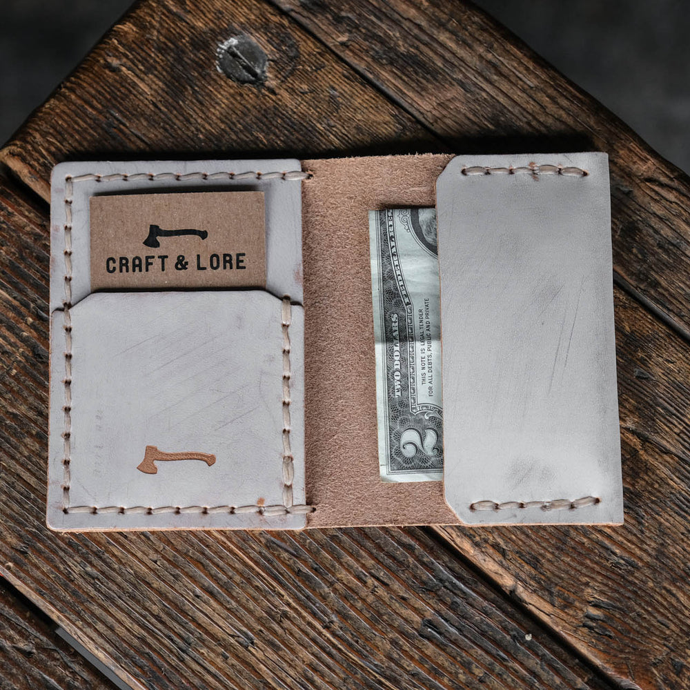 
                  
                    Insider Wallet by Craft and Lore handmade from Ghost Whiskey leather
                  
                