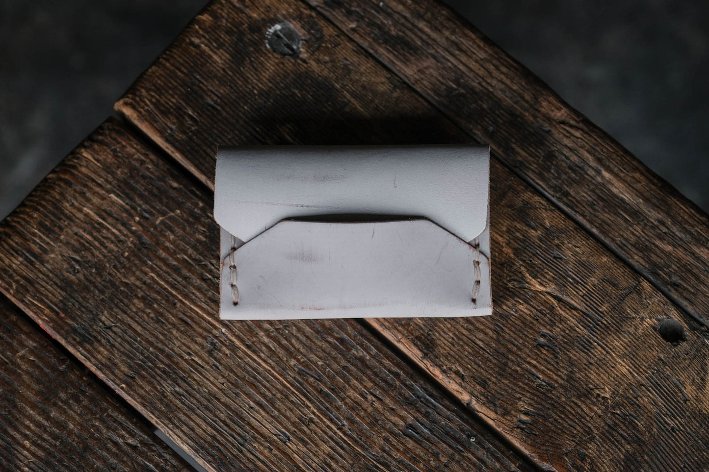 Enfold Card Wallet by Craft and Lore handmade from Ghost Whiskey leather