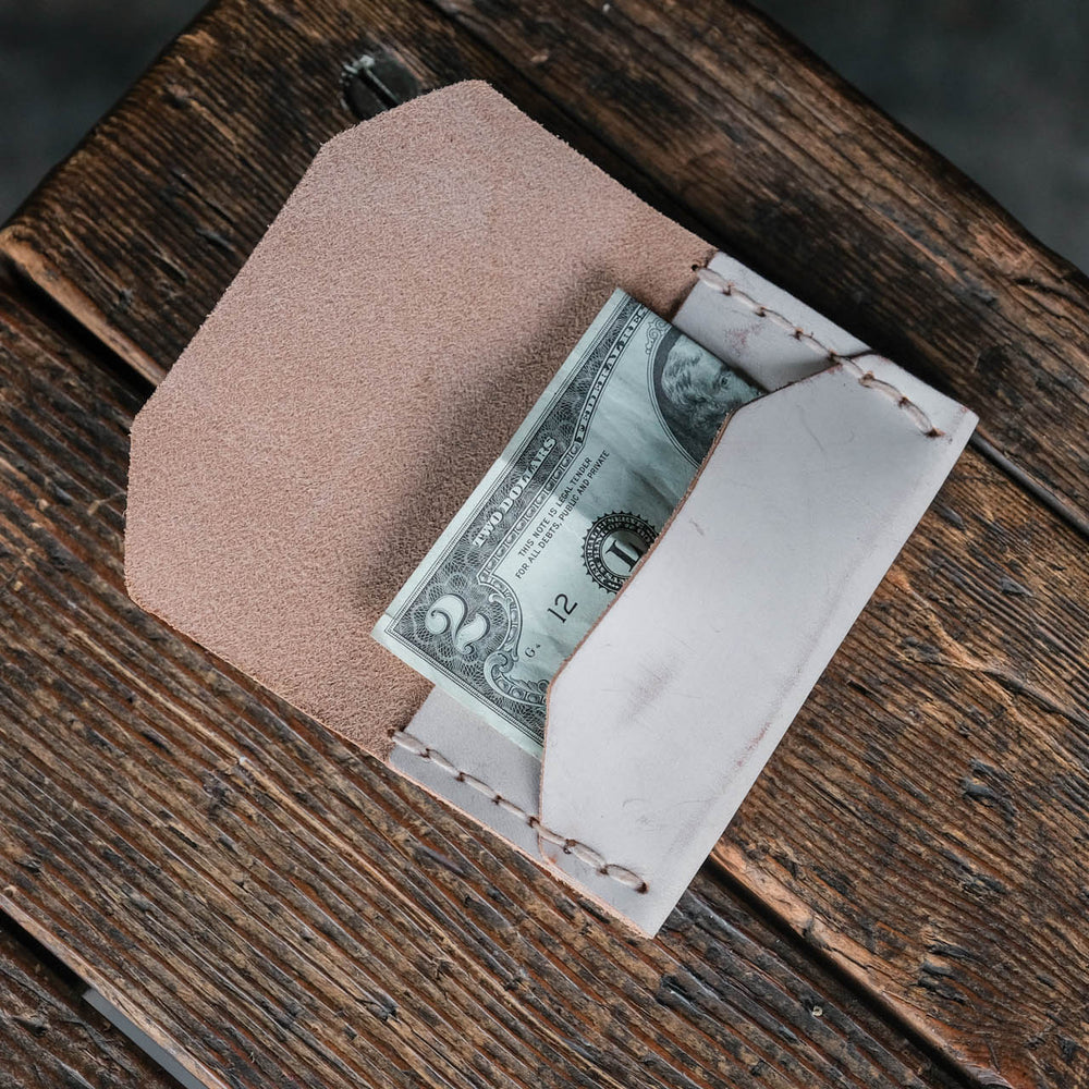 
                  
                    Enfold Card Wallet by Craft and Lore handmade from Ghost Whiskey leather
                  
                