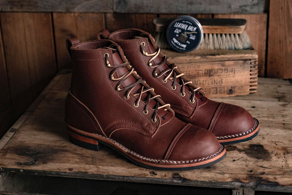 handmade leather hiking boots