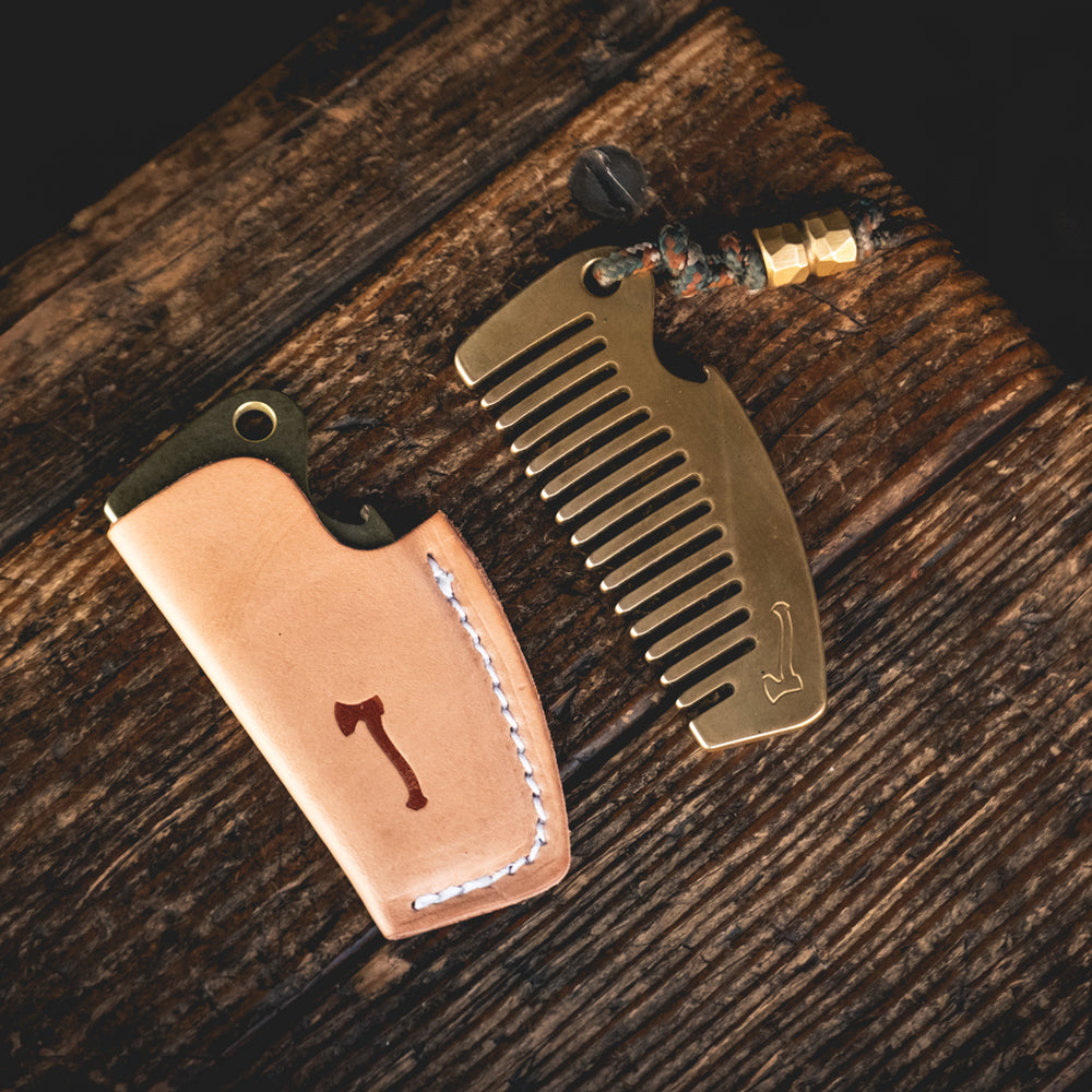 
                  
                    Solid brass beard comb pocket hair grooming bottle opener everyday carry edc usa made gear 
                  
                