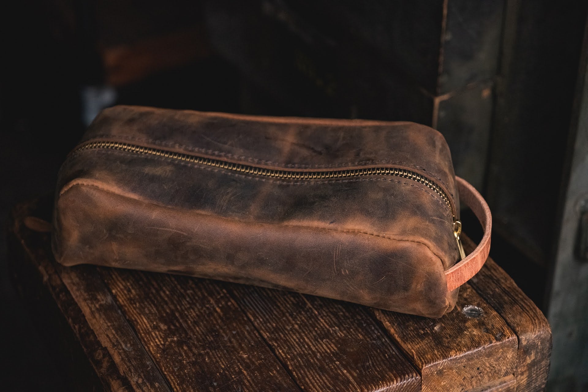Leather Dopp Kit - Rugged wet shave leather bag toiletry kit – Craft ...