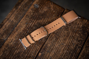 Apple watch strap handmade leather durable quality USA made natural vegtan vegetable tanning