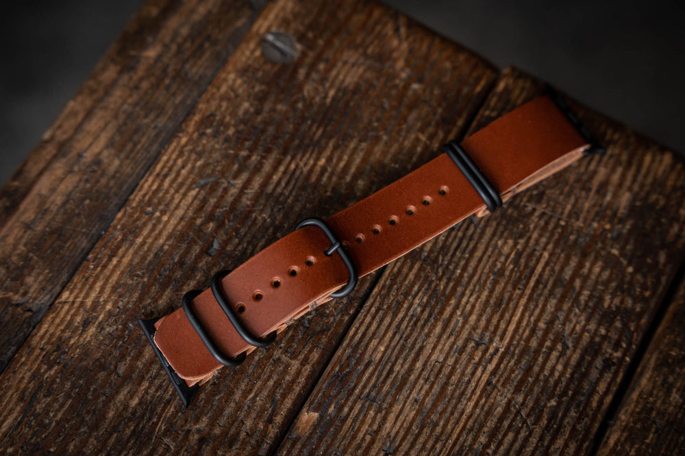 Apple Watch Leather N.A.T.O.Strap Brown
