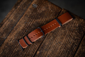 
            
                Load image into Gallery viewer, Apple Watch Leather N.A.T.O.Strap Brown
            
        