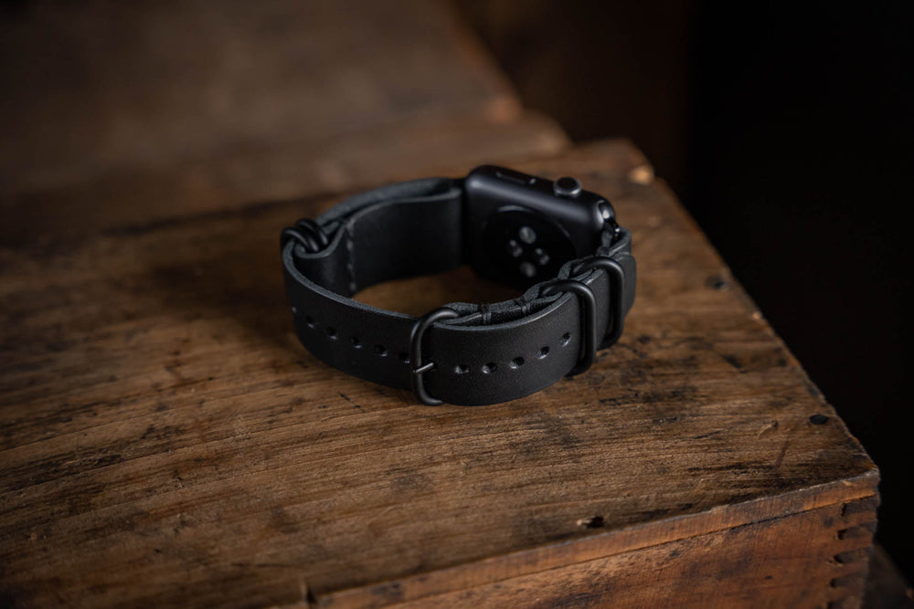 Apple Watch Leather NATO Strap Black