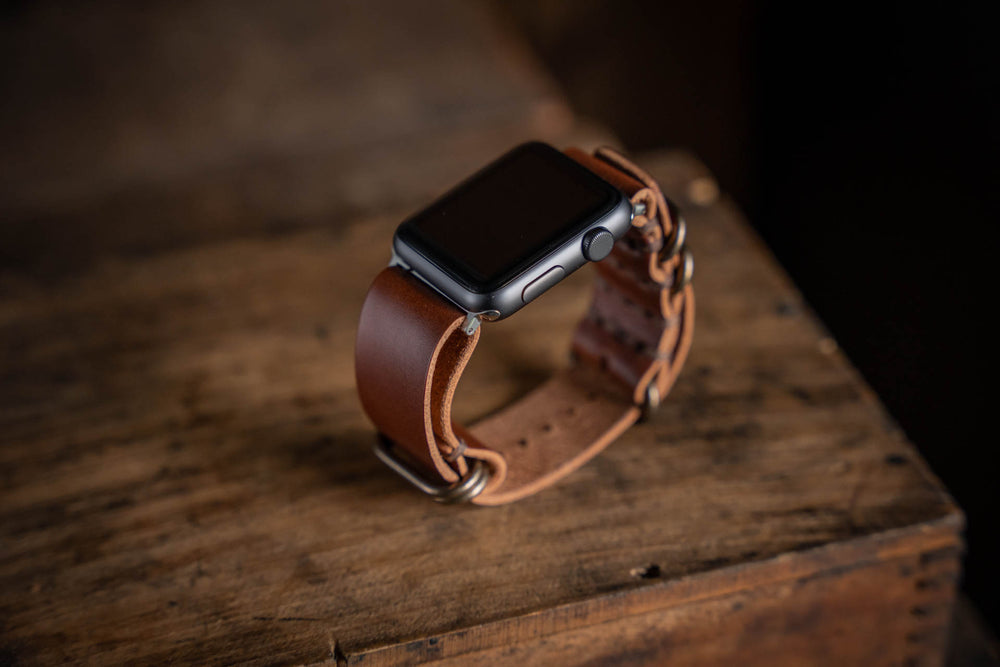 Apple Watch Leather N.A.T.O.Strap Brown