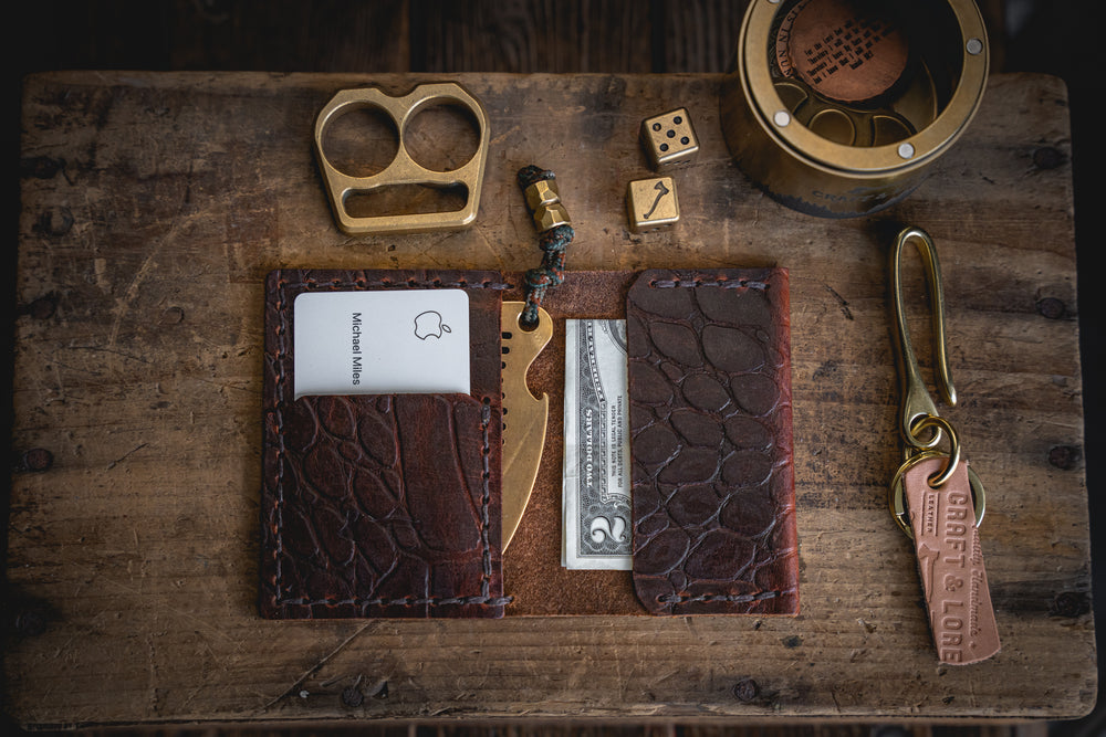 Harvest Gator Limited Run Handmade Leather Card Wallet Craft and Lore