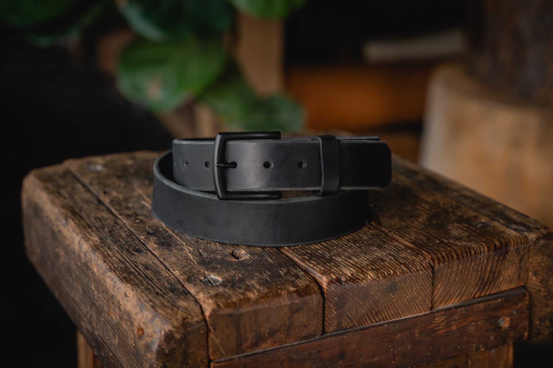 Blackout Leather Belt, Handmade Thick Belt – Craft and Lore