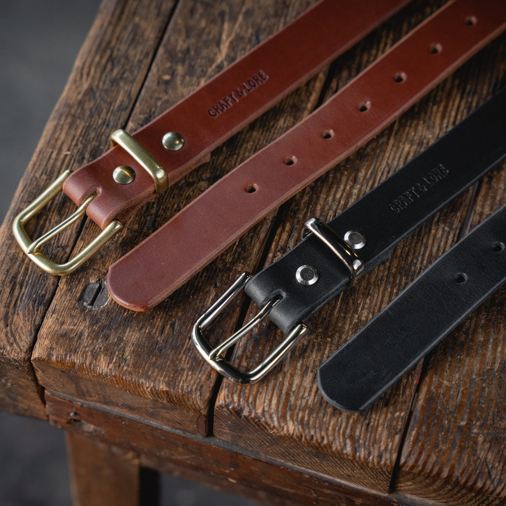 
                  
                    Trade Belt sturdy leather dress belt brass keeper handmade quality usa
                  
                